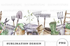 Watercolor Garden Seamless Border png Product Image 1