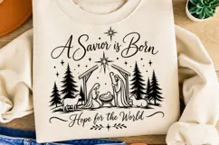For Unto Us a Child Is Born Nativity PNG, Isaiah 9:6 Christi Product Image 1
