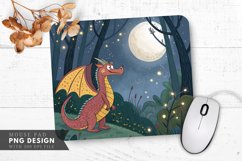 Moonlit Dragon Perched in a Tree Mouse Pad PNG Design Product Image 1