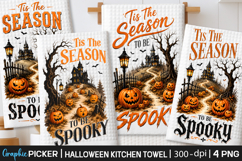 Halloween Kitchen Towel PNG, Tis The Season To Be Spooky PNG Product Image 1