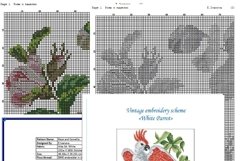 Vintage Cross Stitch White parrot 2 Product Image 7