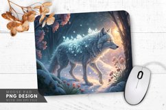 Frosted Wolf in an Enchanted Winter Garden Mouse Pad PNG Product Image 1