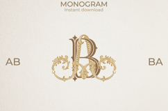 AB BA Wedding Monogram Logo | Elegant Initials Vector Product Image 1