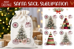 Christmas Tree Santa Sack Print, Winter Sublimation Design Product Image 1