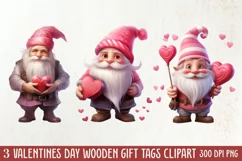 Cute Valentine Gnome Clipart, Gnome Clipart, Cute Gnome Product Image 1