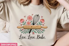 Live. Love. Bake. PNG, Cooking Sublimation PNG Product Image 2