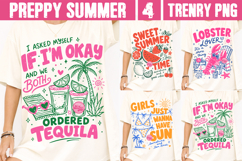 Preppy Summer PNG, Coastal Beach Lobster Lover Sublimation Product Image 1