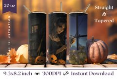 Halloween Witch Tumbler Wrap Design, Halloween Sublimation Product Image 1
