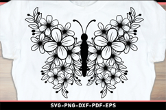 Butterfly flowers SVG, Boho flowers Product Image 1