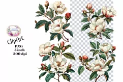 Flowers, Clipart, Ephemera, PNG, Junk journal Product Image 1