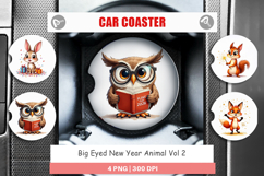 New Year's Animal Party Car Coaster Product Image 1