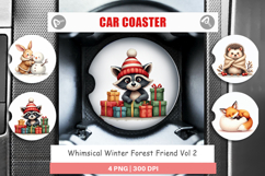 Winter Forest Friends Car Coaster Product Image 1
