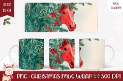 Cartoon Christmas Horse Mug, Christmas Animals Mug Wrap Product Image 1