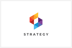 Strategy - Geometric Pixel Letter S Logo Design Vector Product Image 1