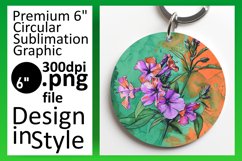 Vibrant Floral Round Keychain Design Circle Pattern Product Image 1