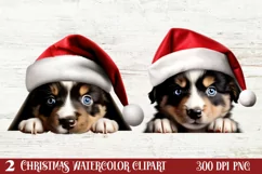 Christmas Peeking Dogs Clipart, Christmas PNG Product Image 2