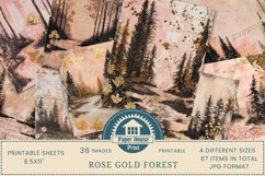 Whimsical Forest Digital Paper, Rose Gold Forest scrapbook Product Image 1