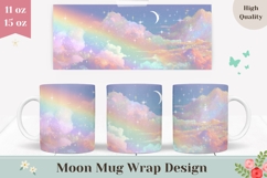 Rainbow Mug Design, Celestial Mug, Glitter Sky Mug PNG Product Image 1