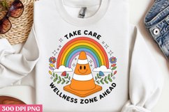 Take Care, Wellness Zone PNG, Retro Positive Sublimation PNG Product Image 1