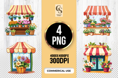 Flower Shop Front Clipart Sublimation PNG Product Image 1