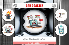 Cyber Monday Glitchfest Car Coaster Product Image 1