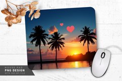 Sunset Heart Clouds Mouse Pad PNG Design Product Image 1