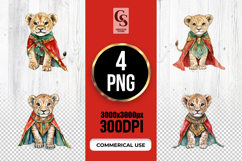 Royal Lion Cub Watercolor Clipart PNG Product Image 1