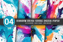 Rainbow Brush Stroke Digital Paper Product Image 1