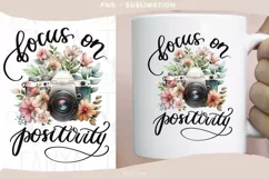 Focus On Positivity Png Instant Download Floral Photo Camera Product Image 3