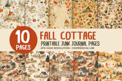 Autumn Cottage Pattern Junk Journal Pages Product Image 1