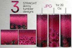 Floral glitter Skinny tumbler design| Sublimation bundle Product Image 1