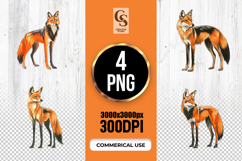 Red Fox Clipart Sublimation PNG Product Image 1