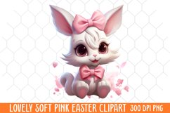 Lovely Soft Pink Easter Clipart, Pink Easter Watercolor Product Image 1