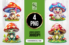 Cute Mushroom House Clipart Sublimation PNG Product Image 1