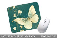 Butterfly Mouse Pad Design. Flowers Mouse Pad Sublimation Product Image 1
