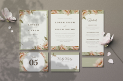 wedding invitation card set with beautiful floral watercolor Product Image 1