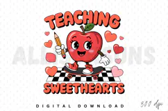 Teaching Sweethearts PNG,Teacher Valentine's Day Sublimation Product Image 1
