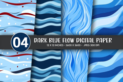 Dark Blue Flow Digital Paper Product Image 1
