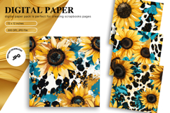Sunflower Background Wallpaper Digital Paper Wall Art Product Image 1