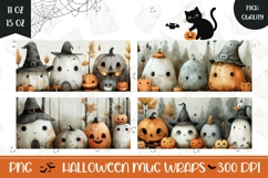 Halloween Pumpkins Mug Wrap, Fall Mug Sublimation Designs Product Image 1