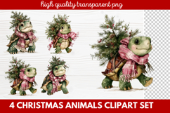 Christmas Animals Clipart Set | Cute Festive Wildlife PNG Product Image 1
