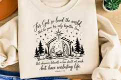 John 3:16 Nativity Christian PNG, For God So Loved the World Product Image 2