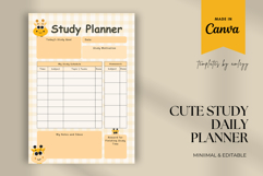 Cute Daily Study Planner | Canva Editable Template Printable Product Image 1