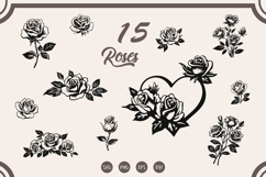 Rose svg Bundle, Rose svg, Rose Clipart, Rose svg. Product Image 1