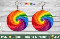 Colorful Round Earrings, Rainbow Earring Design Product Image 1