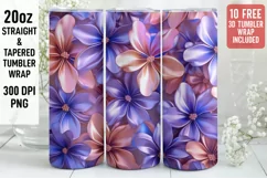 3D Flower Tumbler Wrap | 3D Tumbler wrap | 3d Sublimation Product Image 1