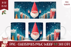 Cartoon Christmas Gnome Mug, Christmas Town Mug Design Product Image 1