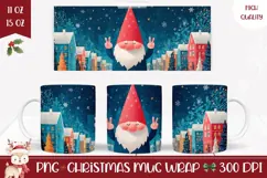 Cartoon Christmas Gnome Mug, Christmas Town Mug Design Product Image 1