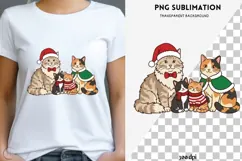 Cute Christmas cats png design for T-shirts Product Image 1