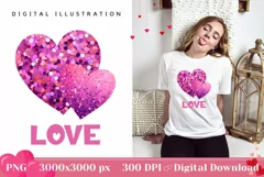 Love Illustration PNG, Valentine's Day Sublimation Designs Product Image 1